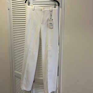 Zara white trouser with belt loop - size Medium